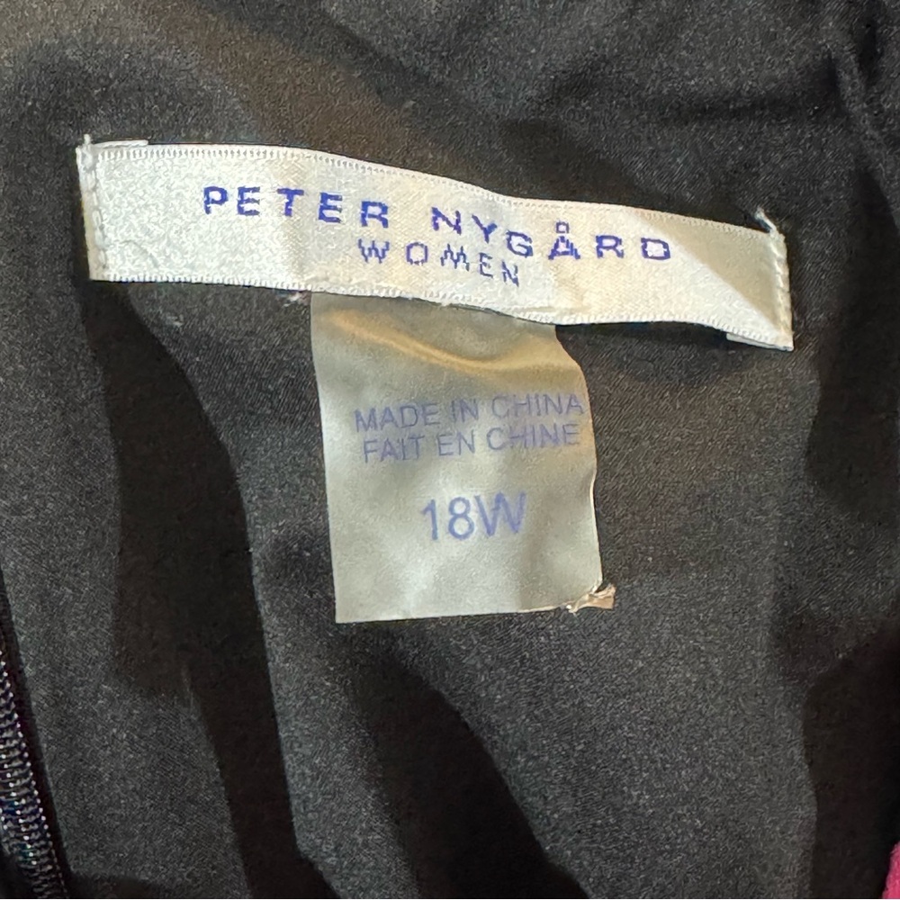 Peter Nygard Vibrant Pink and Black Asymmetrical Dress - Picture 5 of 8